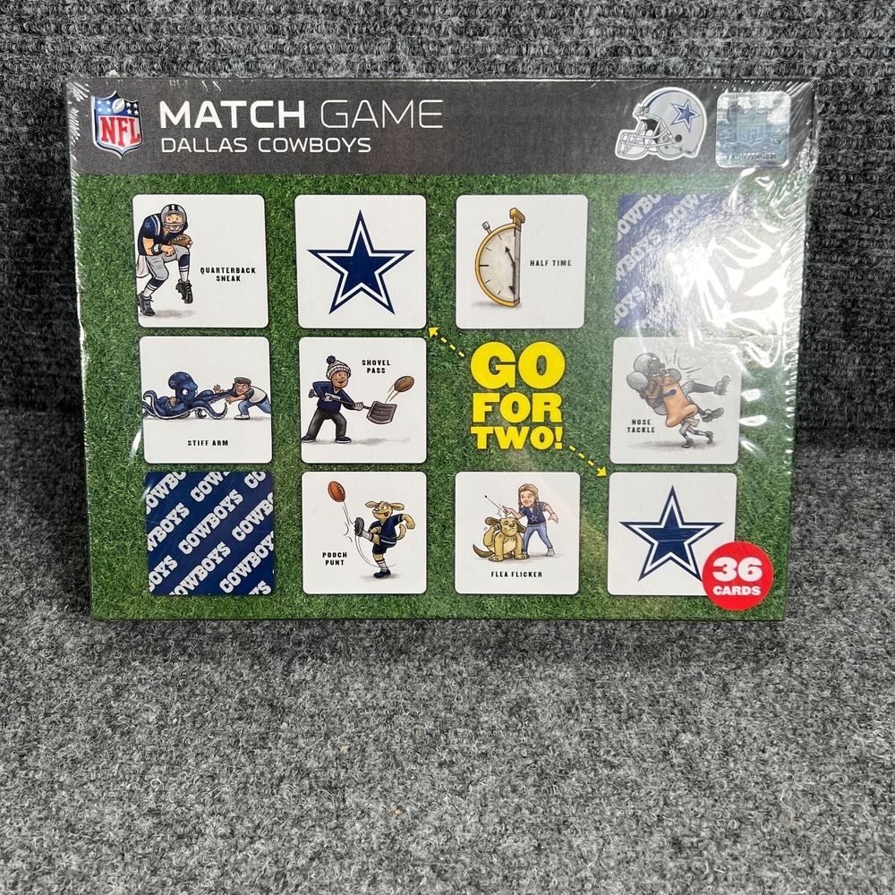Dallas Cowboys NFL Match Game 36 Cards Youth Kids Football Educational New